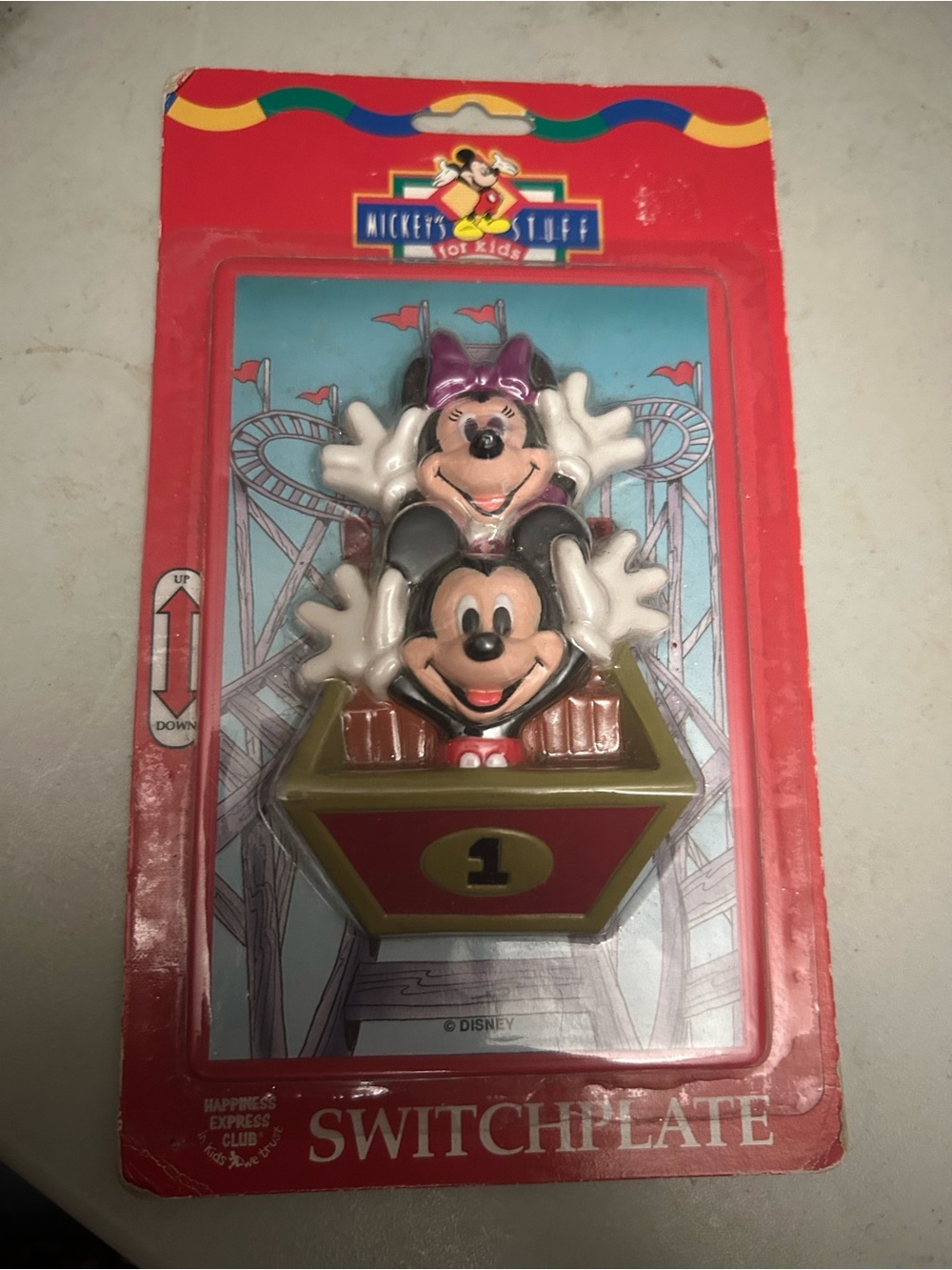Disney Red, Black & White Mickey and Minnie Roller Coaster Switchplate